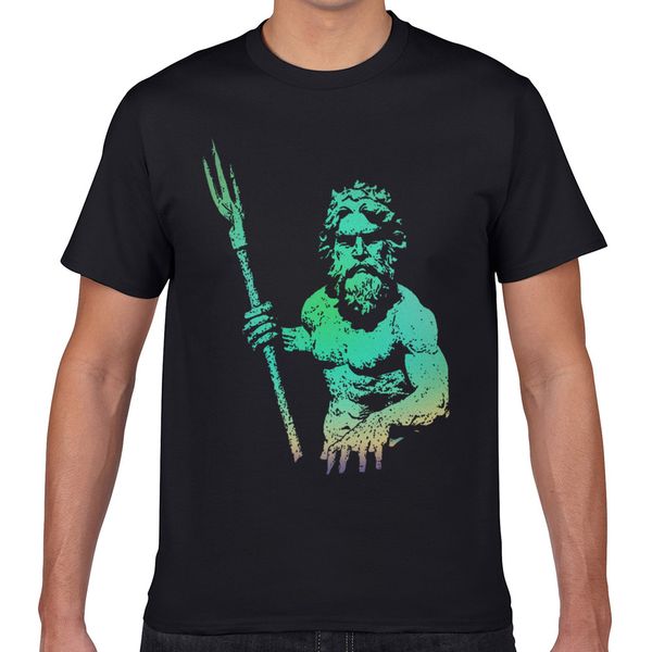 

t shirt men king neptune funny harajuku geek custom male tshirt xxxl
