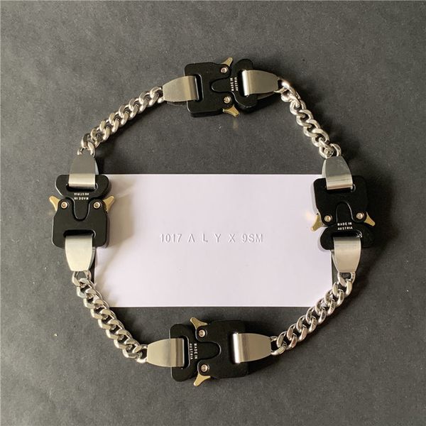 

pendant necklaces version alyx 4 buckle men women 1017 9sm necklace stainless steel removable dual-use, Silver