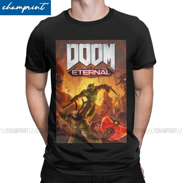 

funny doom eternal cover art t-shirt men o neck cotton t shirts short sleeve tee shirt unique clothes