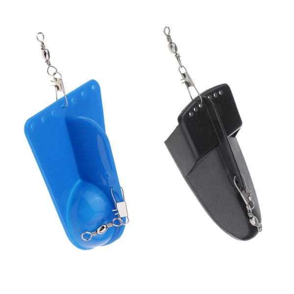 

2x durable plastic, metal fishing trolling diving board black & blue tool