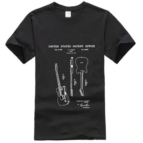 

fashion telecaster t shirt 1951 electric guitar us patent leo casual tee shirts