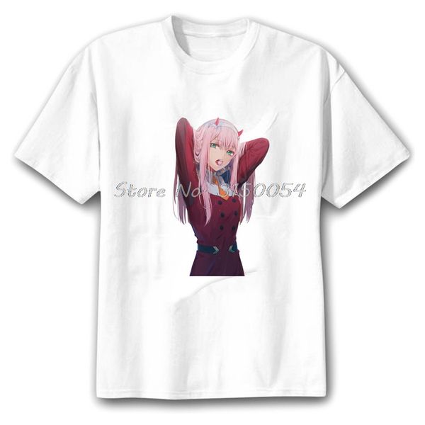 

zero two anime tshirt darling in the franxx prints men t-shirt casual harajuku cartoon funny tee cotton