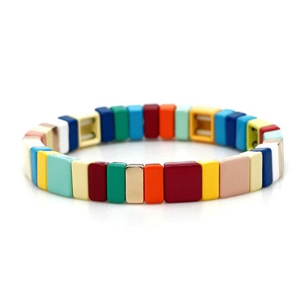 

shinus summer bracelet women rainbow bracelets enamel tile pulseras mujer moda 2020 new femme bohemian fashion jewelry wristband