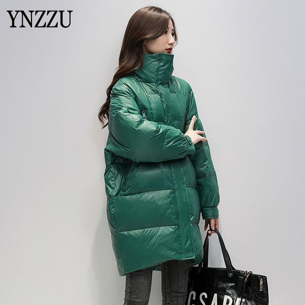 

2020 winter women thick oversized down jacket female casual high collar long outwear fashion warm coat sweet ladies ynzzu 9o220, Black