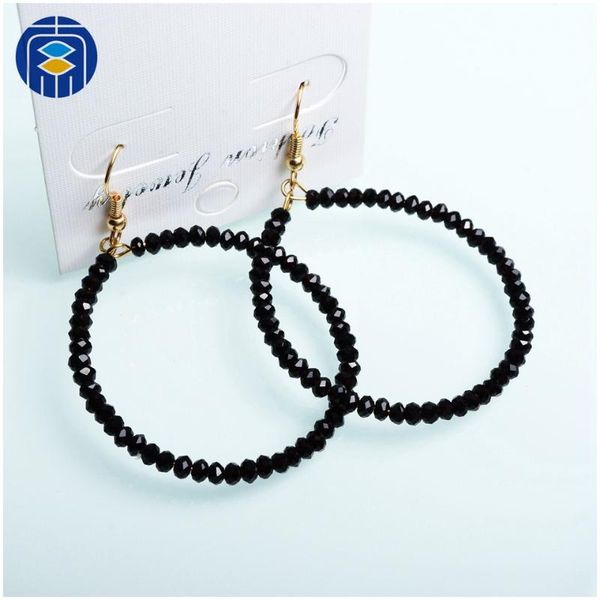 

juleecrystal rondelle beads earrings multi color crystal earrings for women, Silver