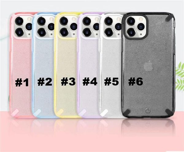 

glitter phone case for iphone 11 xs max xr x 6 7 8 plus apple 11 pro max phantom glitter bling airbag anti-fall hybrid clear back cover