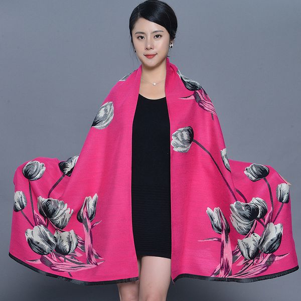 

cashmere-like scarf winter women shawls warm blanket wraps female thick print scarves 2020 poncho cape new, Blue;gray