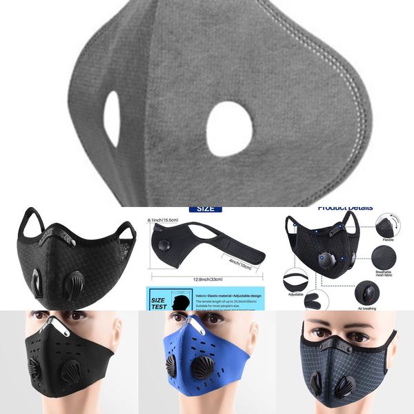 

with face filter protective black masks cycling pm2.5 anti-pollution dust sports running training road bike reusable masks 141