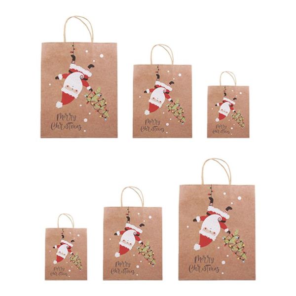 

6pcs christmas bag kraft paper bag gift for candy festival