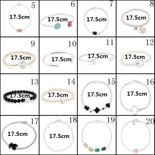 

2020 100% 925 sterling silver classic cute bear bracelet fashion female ornament factory wholesale ing, Black