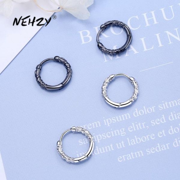 

nehzy 925 sterling silver new woman fashion jewelry retro simple men earring black silver selling earrings, Golden;silver
