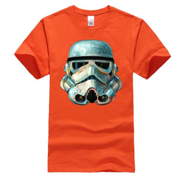 

2020 discount popular tee shirt stormtrooper jedi t-shirts crewneck cotton fabric men t shirt orange
