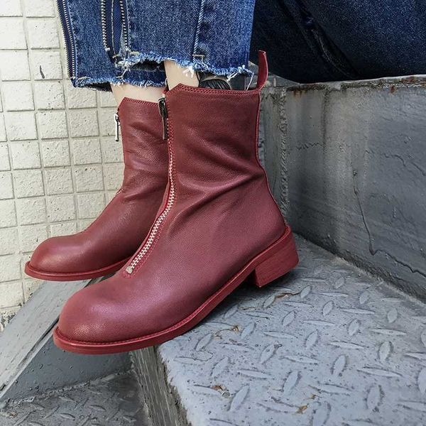 

2020 ins горячих женщин голеностопного bootssolid цвета овчина super soft пинетка 22-25 см длины дикой обувь женщина повышена западный boots, Black