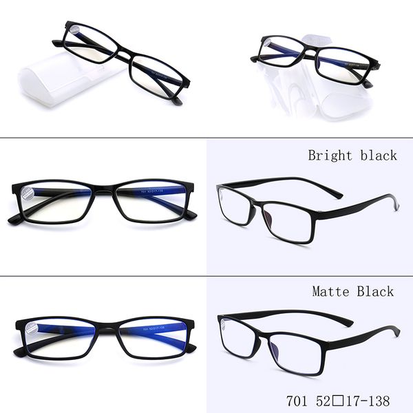 

sunglasses style tr-90 super tough anti-blu-ray reading glasses original lens box light and beautiful, White;black