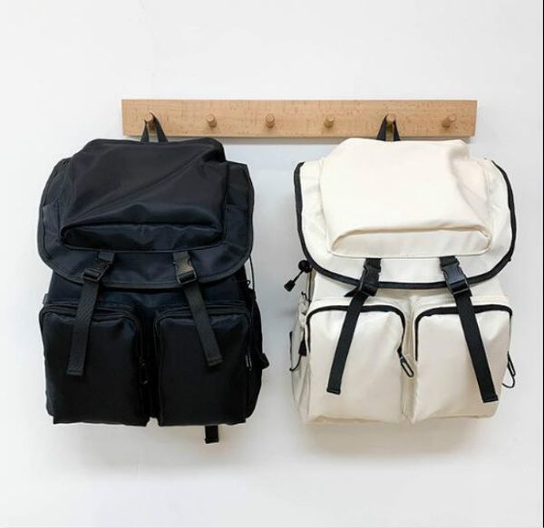 

2020 backpack man travel bag large capacity plain student backpacks nylon waterproof multiple pockets 2 colors