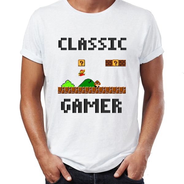 

men's t shirt classic gamer super mario gaming awesome tee