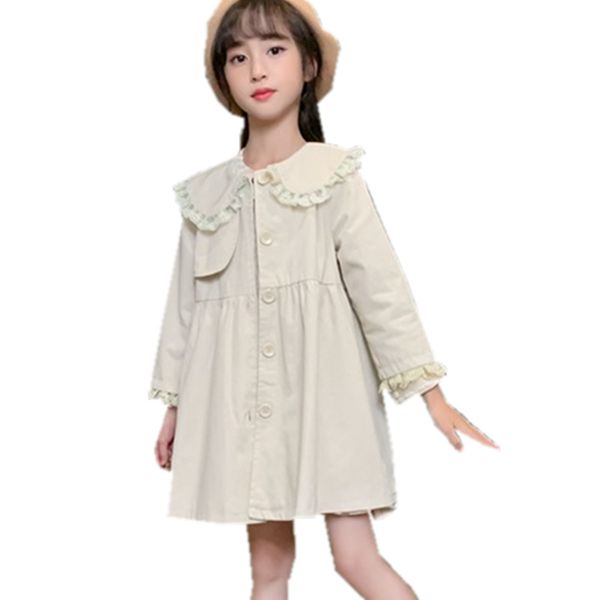 

fashion baby girls trench cotton long kids windbreak jacket spring autumn winter warm child dust coat baby outwear clothes 3-11y, Blue;gray