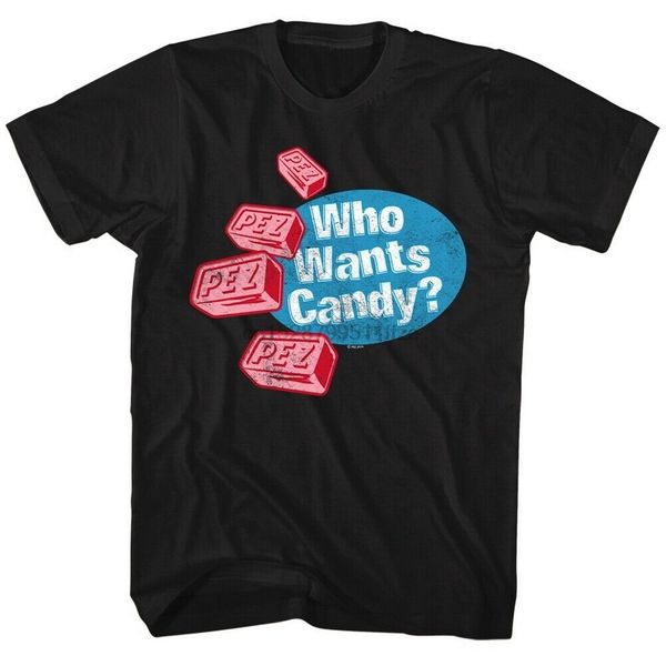 

pez mens short sleeve t-shirt black who wants candy large size tee shirt