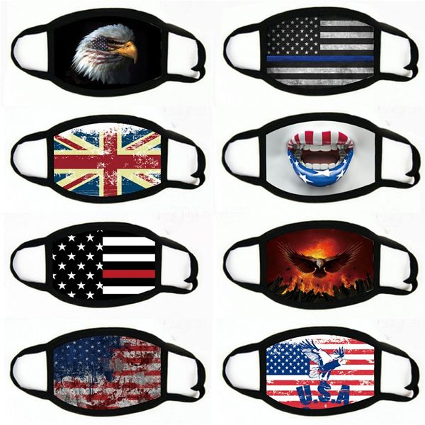 

мода маски для лица маски flag face дышащего dust-proof ушные солнцезащитной маски национального флага печать маска # 405, Black