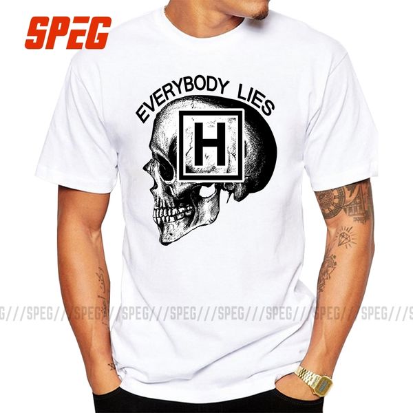 

t shirts dr house everybody lies skull t-shirt for men men 100% cotton short sleeve clothes new arrival youth o neck tees xxxxl