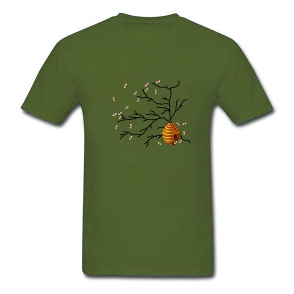 

2018 elegant style honey bee t shirt men honeycomb t shirt male hipster tee shirt homme tshirt casual fashion teeshirt man