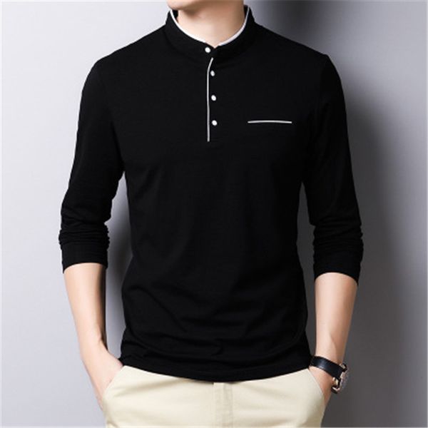 

mens v neck designer shirt summer casual slim fitness t shirts for men collar long sleeve shirt clothing pattern printed tees crew neck, White;black