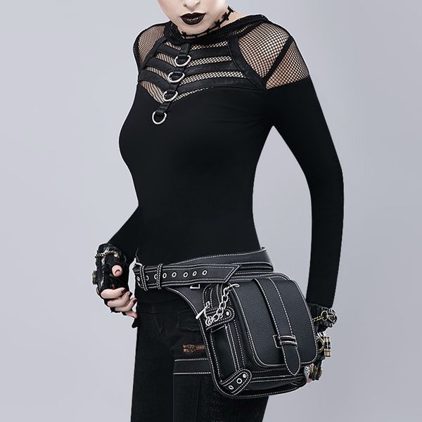 

стимпанк сумка талии бедра кобура сумки двойного назначения сумка для ночного клуба, Black;red