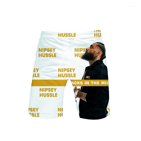 

дизайнерские шорты брюки повседневный beach holiday американский рэппер шорты nipsey hussle summer shorts mens 3d, White;black