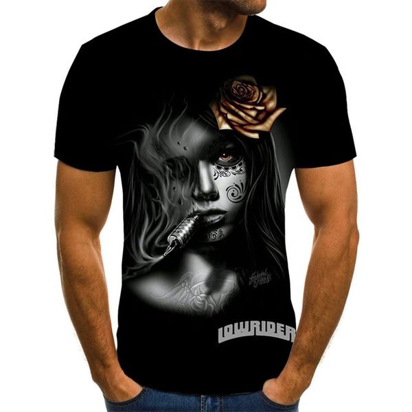 

new for 2020 clothing skull print t-shirt t-shirt breathable 3d print shirts harajuku hippie aesthetic men clothing