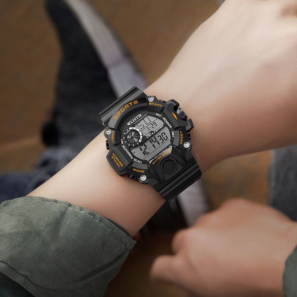 

wlisth casual sports special forces tactical watch men's multi-function digital watch, Slivery;brown