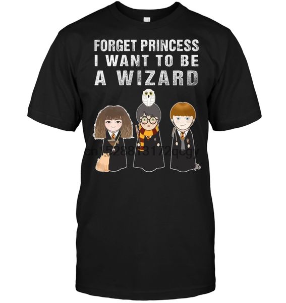 

brand forget princess i want to be a wizard t-shirt 2019 men short sleeve t-shirt
