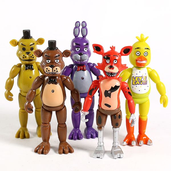 

fnaf пять ночей в фредди freddy бонни chica foxy пвх фигурки коллекционные игрушки для малышей 5шт / набор