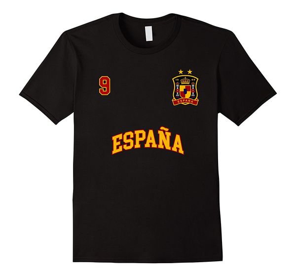 

2019 summer men's men tees spain shirt number 9 + back soccers team spanish flag espana footballer superman t shirt