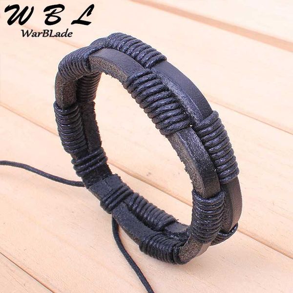 

wbl new fashion charm bracelets wax rope braided leather bracelets bangles for men women friendship wristband pulseras 2020 hot, Golden;silver