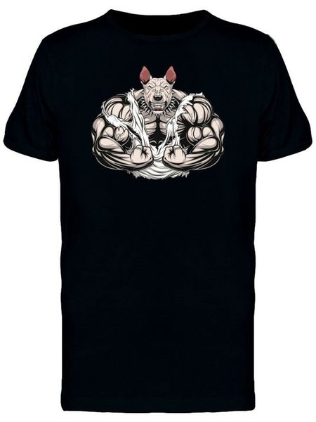 

bodybuilder dog ripping shirt men's tee -image by popular tee shirt