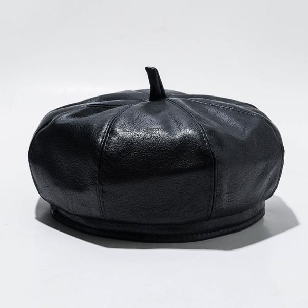 

beret female autumn and winter pumpkin painter hat tide british no-brimmed octagonal hat female, Blue;gray