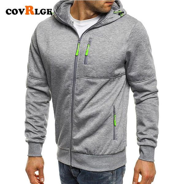 

covrlge spring men's jackets hooded coats casual zipper sweatshirts male tracksuit fashion jacket mens clothing outerwear mww148, Black