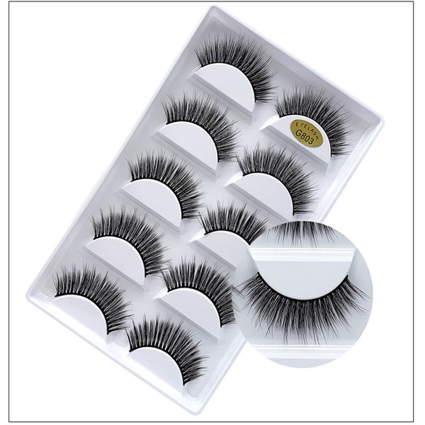 

false eyelashes 5 pairs of 3d mink natural long lasting thick eyelash extension