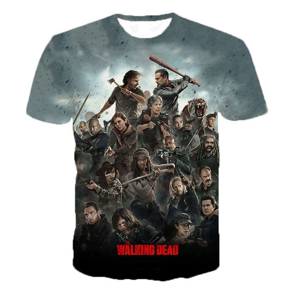 

horror tv drama the walking dead oversized 3d print shirts kawaii kawaii funny men clothing