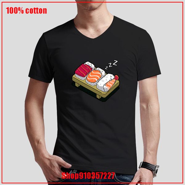 

sushi mini men clothing v neck plus size t shirt for men 4xl 5xl father's day gift streetwear male printed tees team t-shirts