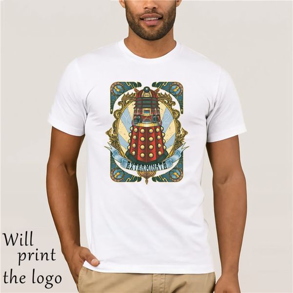 

homem dalek new - nouveau short sleeve tee shirts round collar t shirt men cotton homme dr who exterminate t shirt