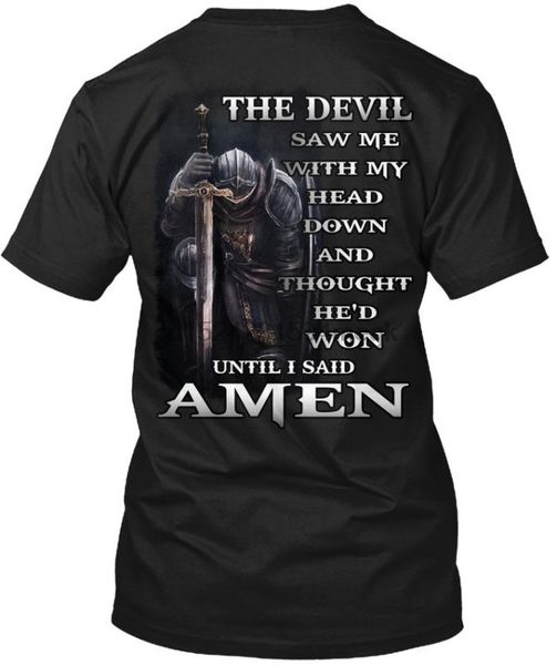 

fight the devil - knight of templar - praise god - amen tee t-shirt