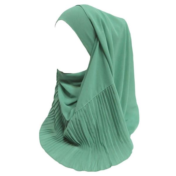 

bubble chiffon muslim hijab head scarf shawl wrap patchwork pleated plain colors