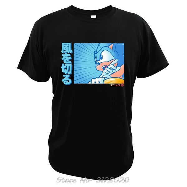 

sonic the hedgehog t shirt digital print cotton breathable video game speed racer tshirt men cotton tees