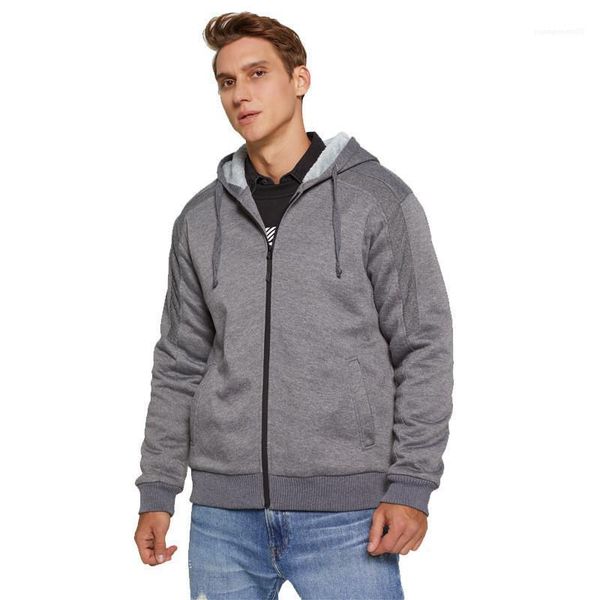 

long sleeve hooded sweatshirts cardigan new arrival mens apparel plus size mens designer hoodies fashion fleece solid color, Black