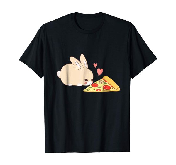 

cute bunny shirt: kawaii rabbit pizza hearts t-shirt