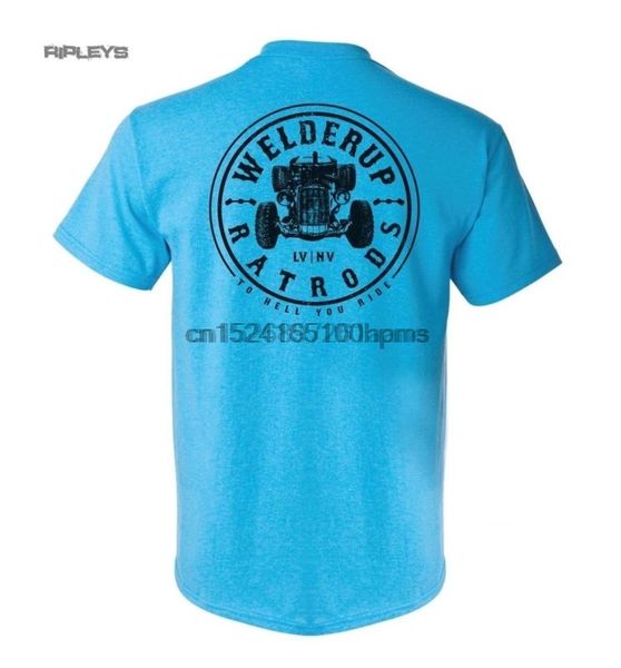 

official welderup garage custom rod t shirt blue train car decal rat rod sport hooded sweatshirt hoodie