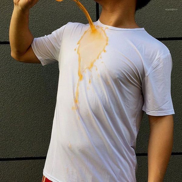 

laamei 2019 new summer shorts white t-shirts waterproof undershirts quick dry breathable male fitness sportswer plus size 3xl1, White;black