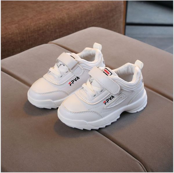 

spring boys girls fashion sneakers baby/toddler/little kids leather trainers children school sport soft running shoes, Red;white