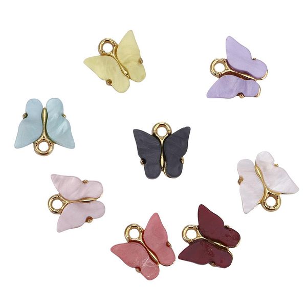 

10шт бабочка установка акриловые charms прекрасный diy животных подвеска украшения ручной работы маркировочные 10шт бабочки специальный случ, Silver